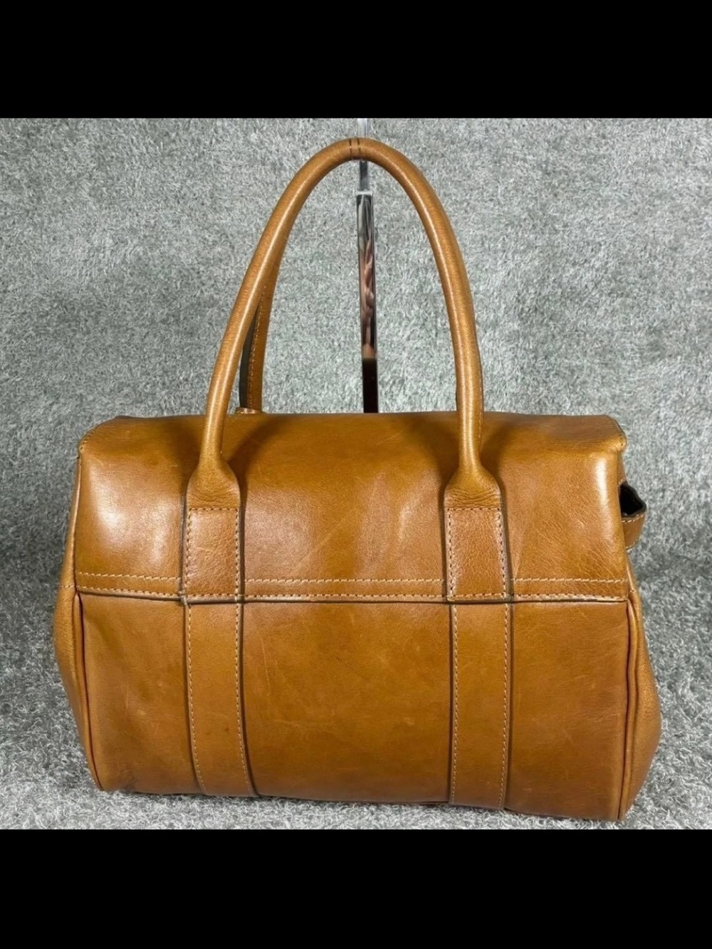 Mulberry Brown Leather Satchel with Gold Hardware - Picture 3 of 16
